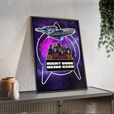 Starship Adventure Poster with Wooden Frame | Sci-Fi Wall Art, Geek Decor,