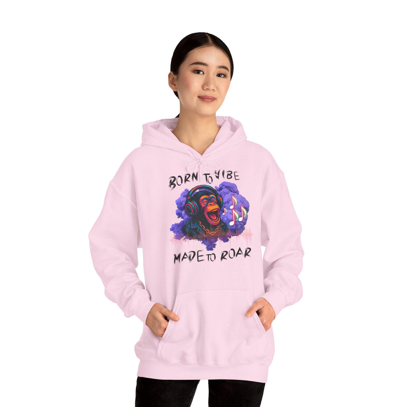 Born to Vibe Unisex Heavy Blend™ Hooded Sweatshirt - Made to Roar Monkey - Monkey 