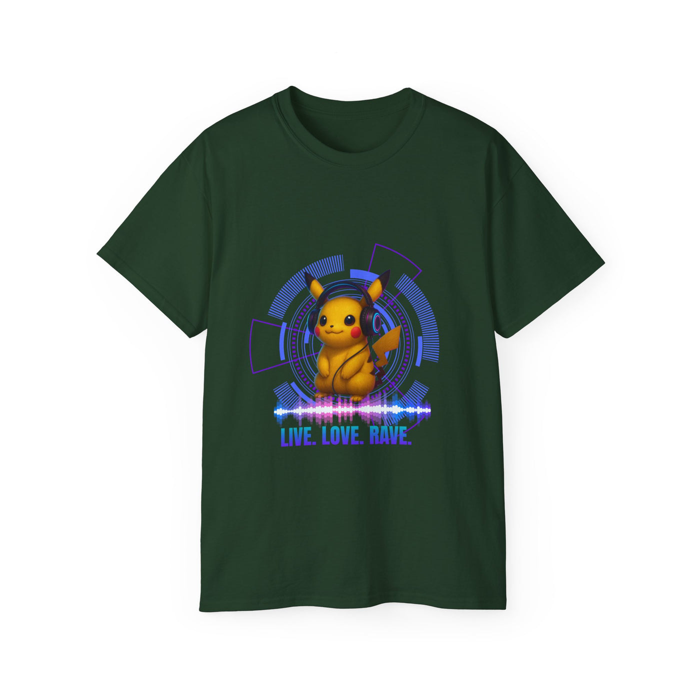 Rave T-Shirt, Fun Music Shirt, Live Love Rave - Techno - Pokemon