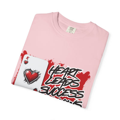 Heart Leads Success Unisex Heavy Cotton Tee | Graphic Tee | Casual Wear | Gift for Gamers | Inspirational Fashion | Streetwear