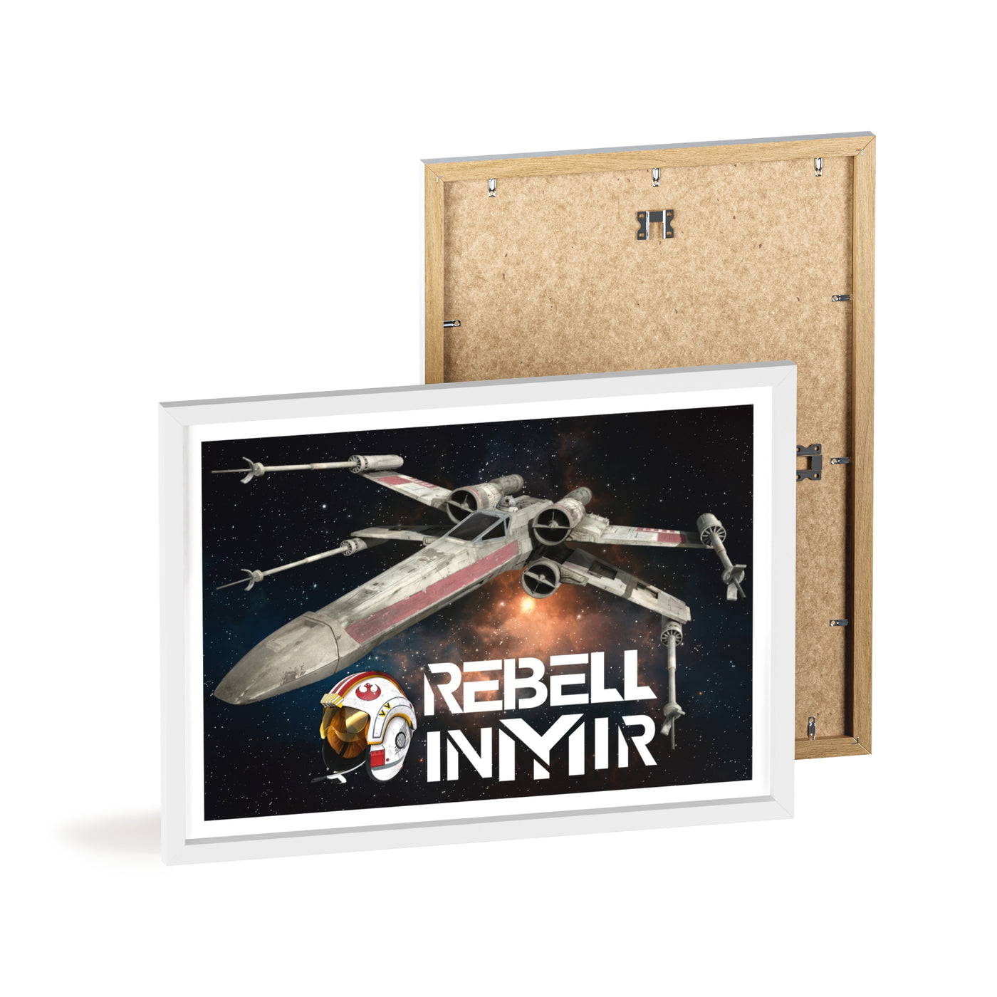 Star Wars X-Wing Fighter Poster with Wooden Frame - Rebel Inyir Decor