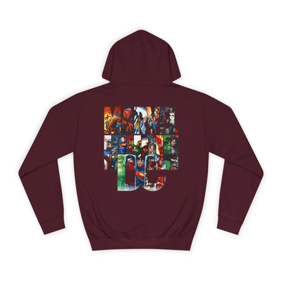 Superhero Graphic Hoodie, Unisex College Sweatshirt, Marvel DC Fans Apparel, Comic Book Lover Gift, Fun Cosplay Outfit