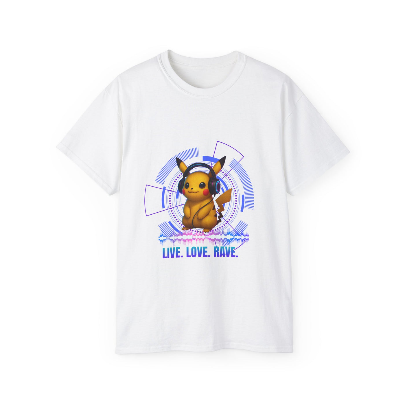 Rave T-Shirt, Fun Music Shirt, Live Love Rave - Techno - Pokemon