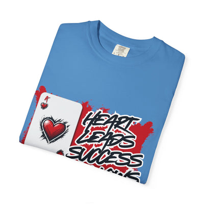 Heart Leads Success Unisex Heavy Cotton Tee | Graphic Tee | Casual Wear | Gift for Gamers | Inspirational Fashion | Streetwear