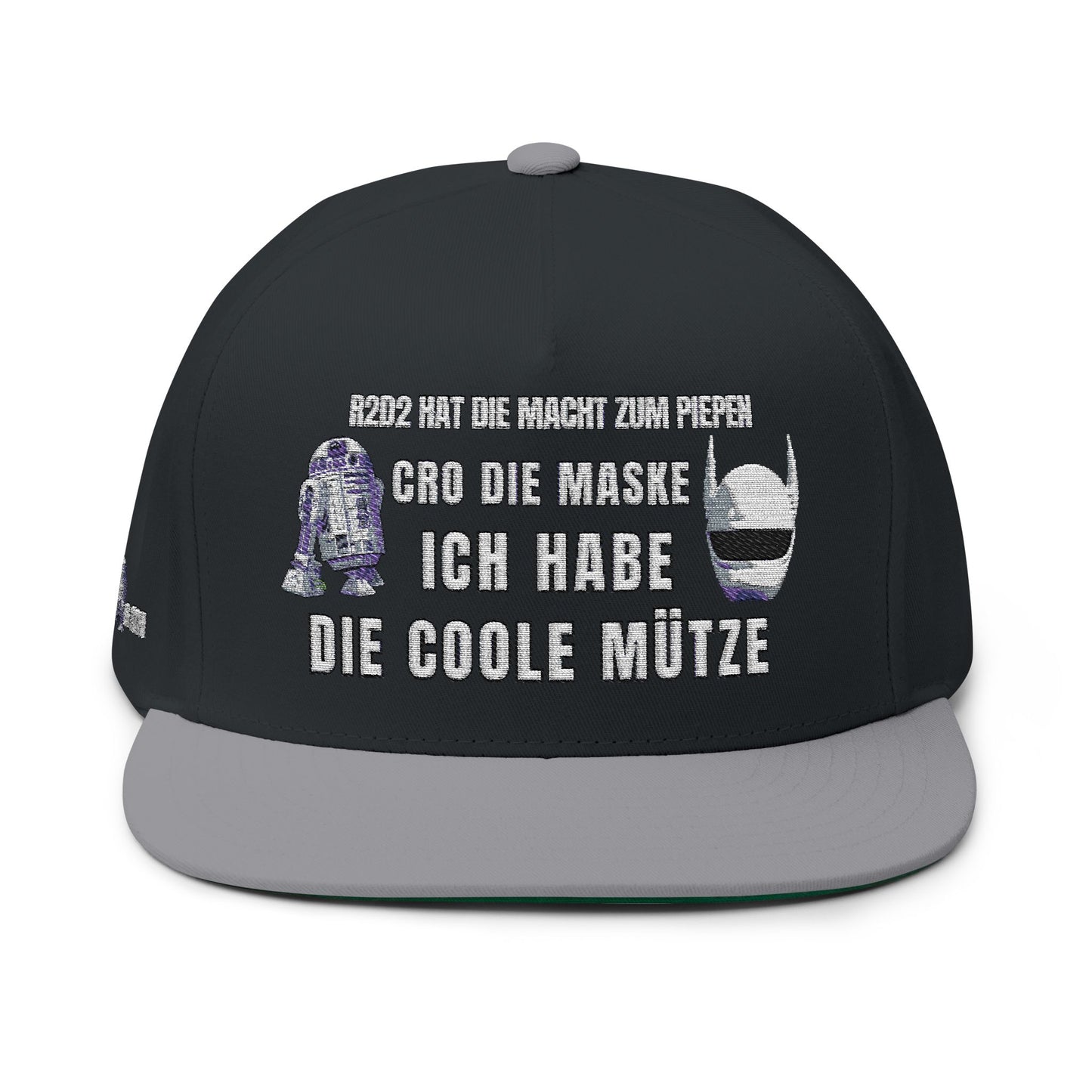 Flat Bill Cap with Fun Embroidery  R2D2 - Cro - & ICH