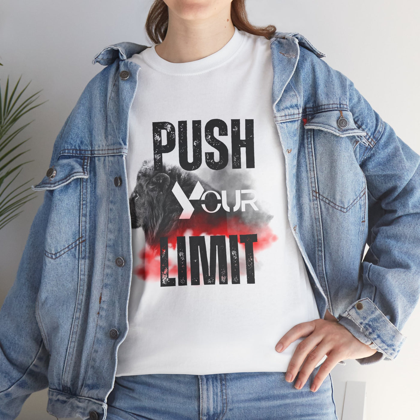Motivational Unisex Heavy Cotton Tee - "Push Your Limit"