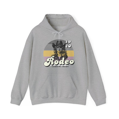 Rodeo Cowgirl Hooded HOODIE - Unisex Heavy Blend™ - Retro Style