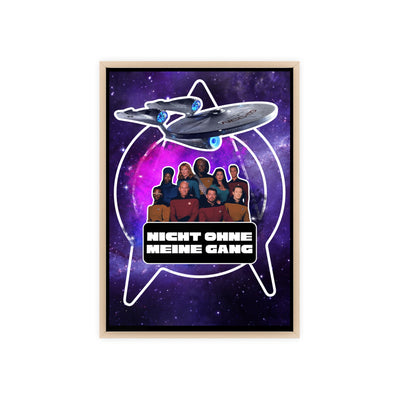Starship Adventure Poster with Wooden Frame | Sci-Fi Wall Art, Geek Decor,