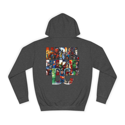 Superhero Graphic Hoodie, Unisex College Sweatshirt, Marvel DC Fans Apparel, Comic Book Lover Gift, Fun Cosplay Outfit