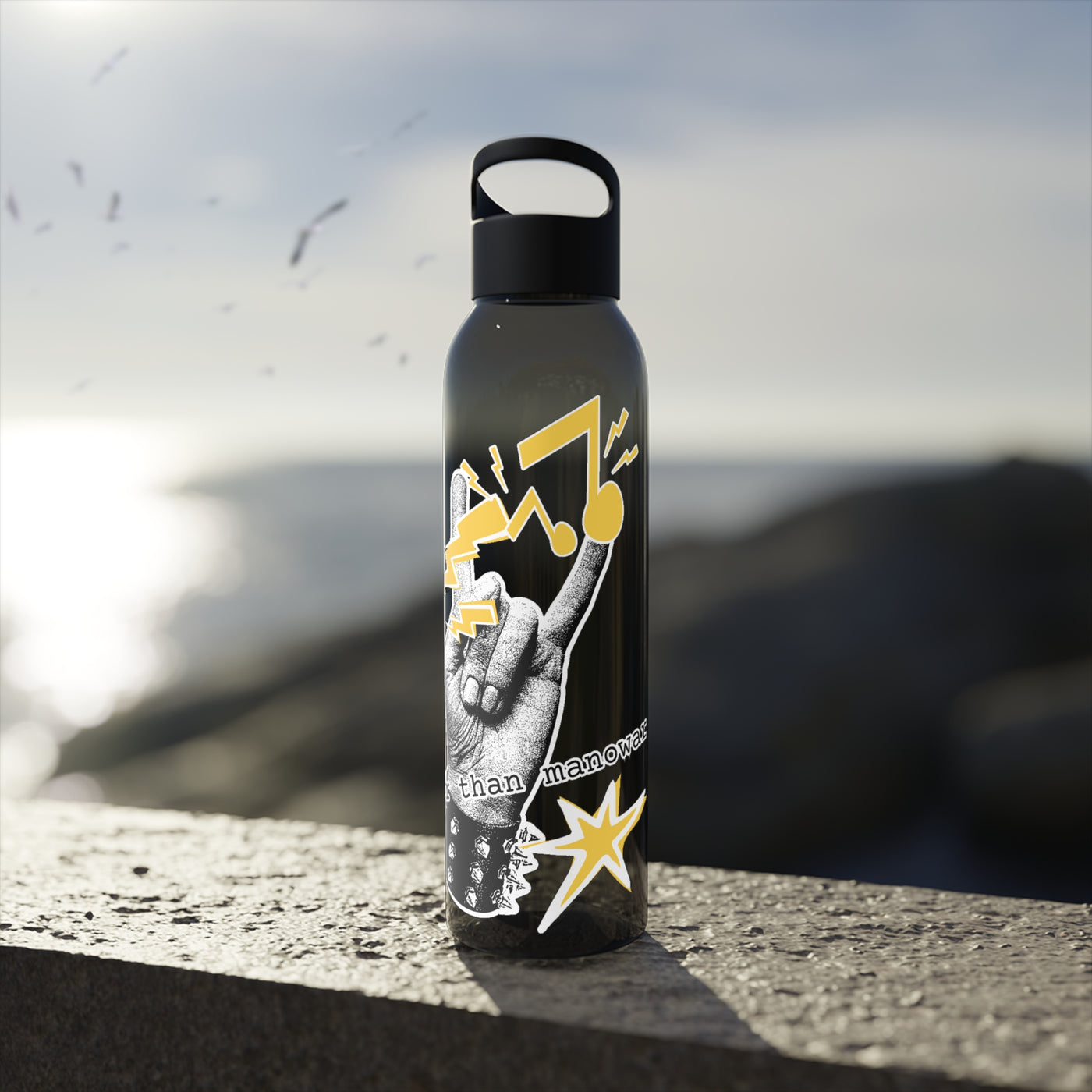 Rock 'n' Roll Water Bottle, louder than manowar