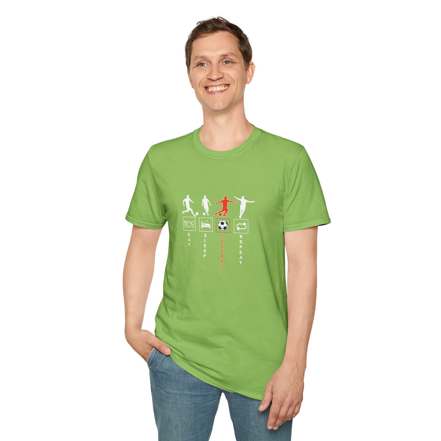 Fußball - Soccer Life Unisex T-Shirt - Eat, Sleep, Fußball, Repeat