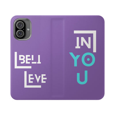 Handyhülle - inspirational Flip Case - 'Believe in You' Phone Cover