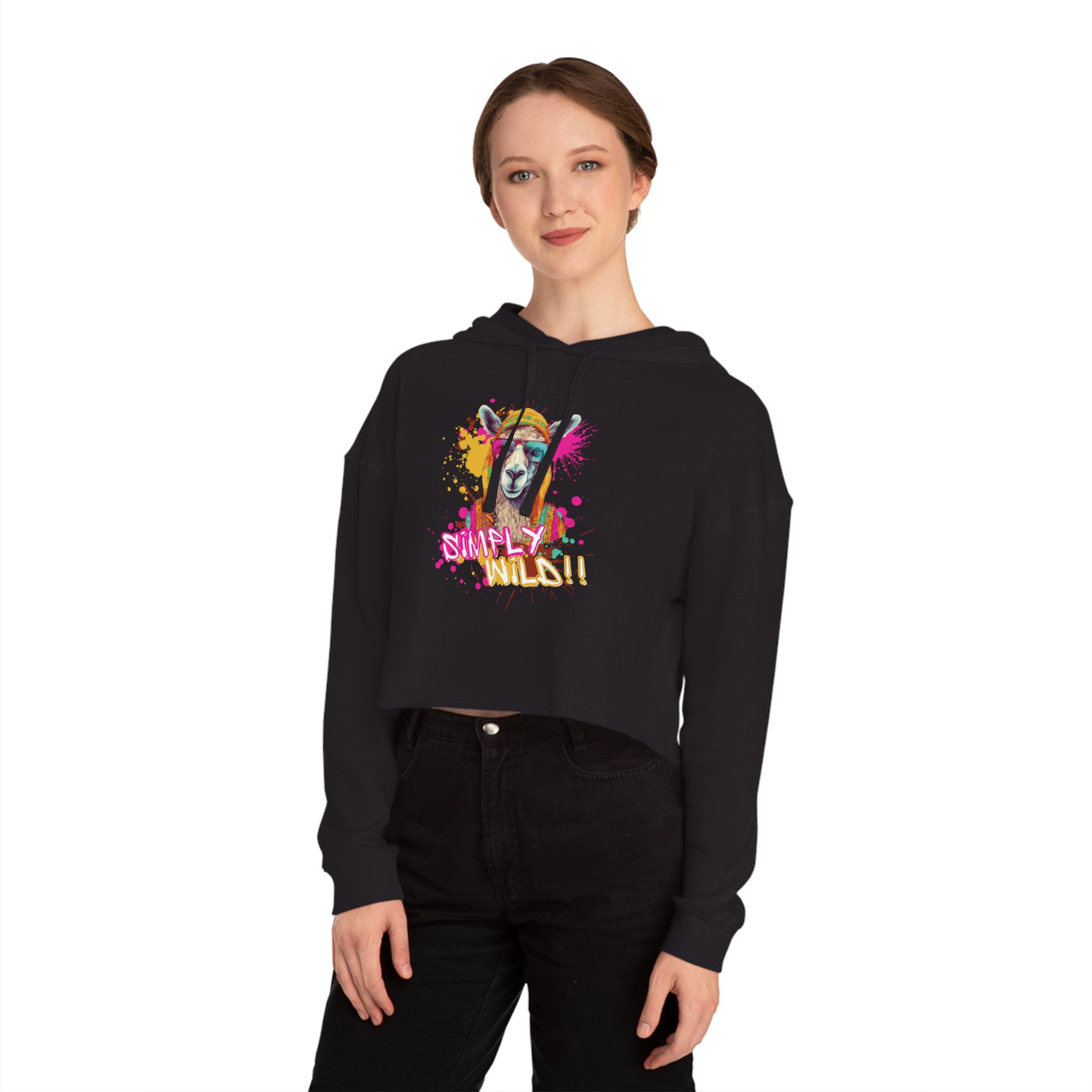 Urban Wilds Crop Hoodie - Colorful Graffiti Inspired Design