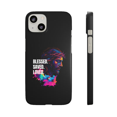 Blessed Saved loved - Snap Case - Jesus