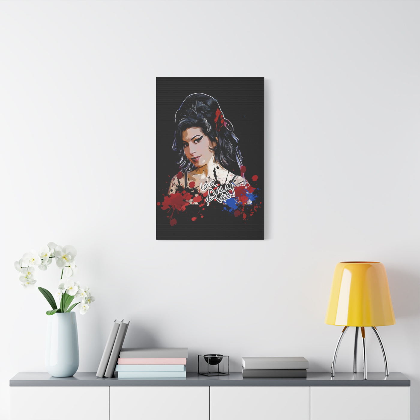 Amy Winehouse Art Canvas - Stretched Wall Decor with Signature
