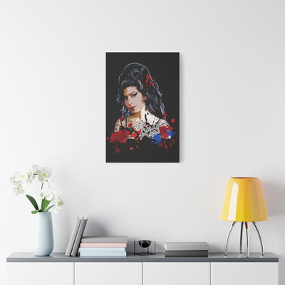 Amy Winehouse Art Canvas - Stretched Wall Decor with Signature