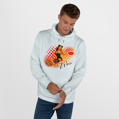 Retro Pin-Up Queen Hooded Sweatshirt - 'Wow' Graphic
