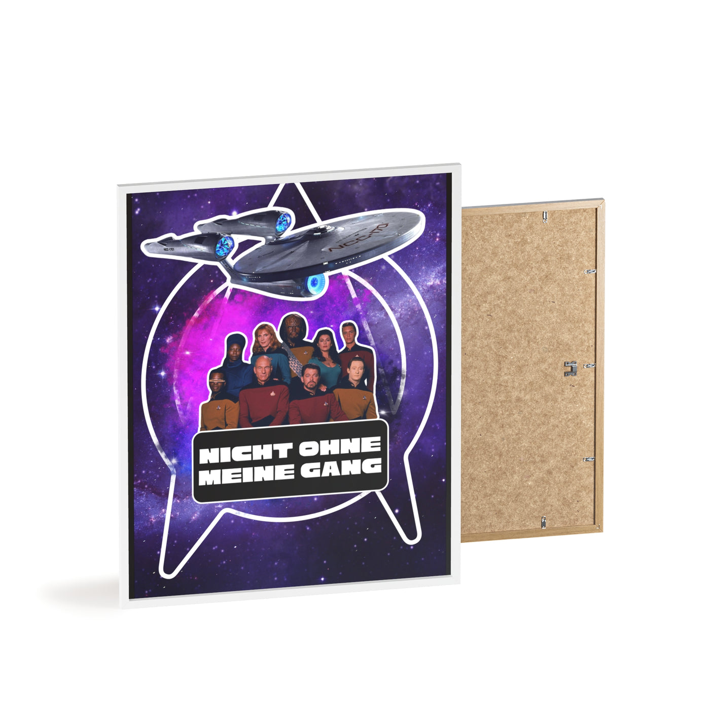 Starship Adventure Poster with Wooden Frame | Sci-Fi Wall Art, Geek Decor,