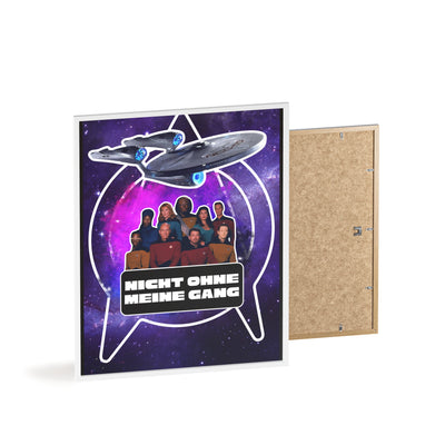 Starship Adventure Poster with Wooden Frame | Sci-Fi Wall Art, Geek Decor,