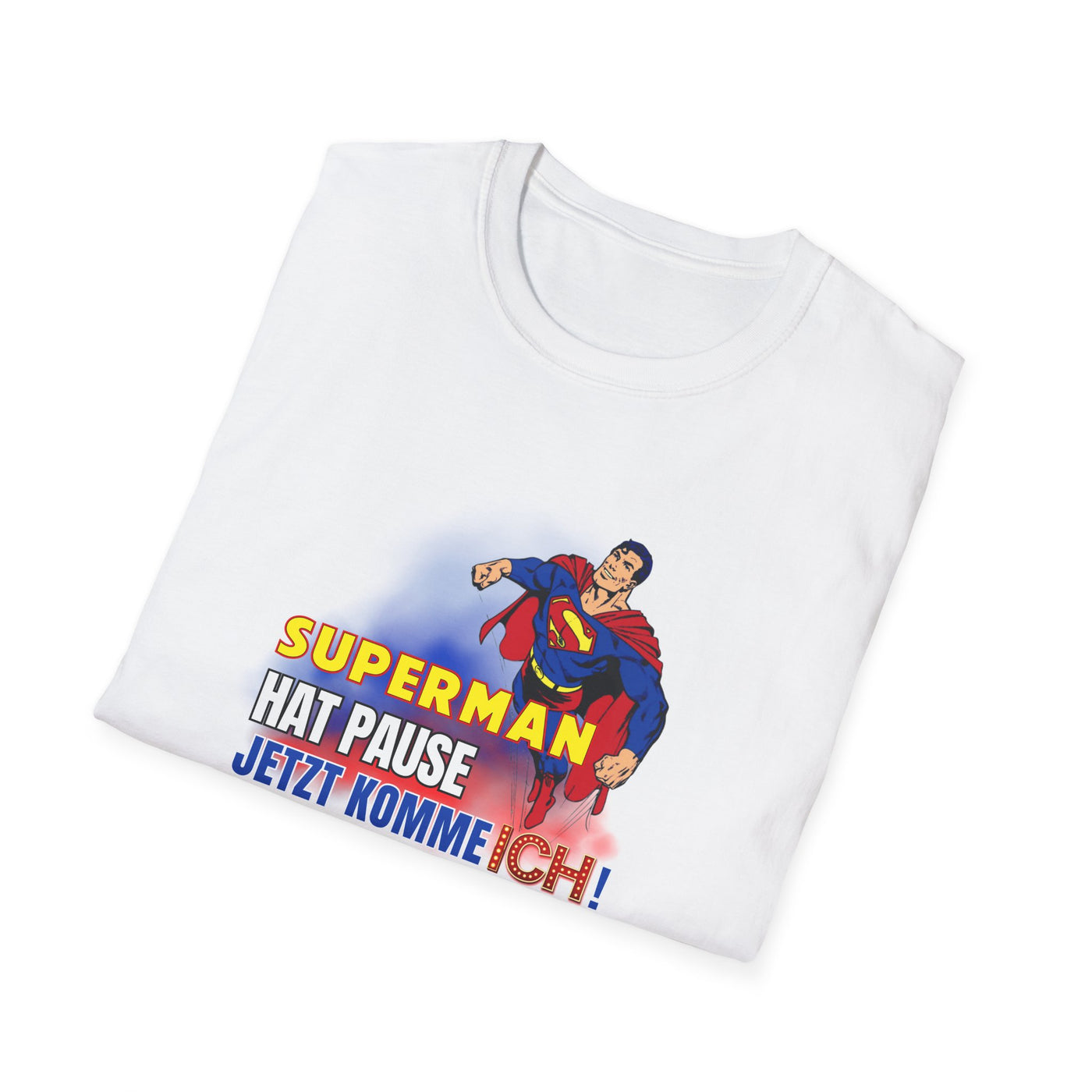 Superman Pause Unisex Softstyle T-Shirt - Fun Graphic Tee for Comic Fans