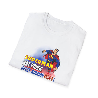 Superman Pause Unisex Softstyle T-Shirt - Fun Graphic Tee for Comic Fans