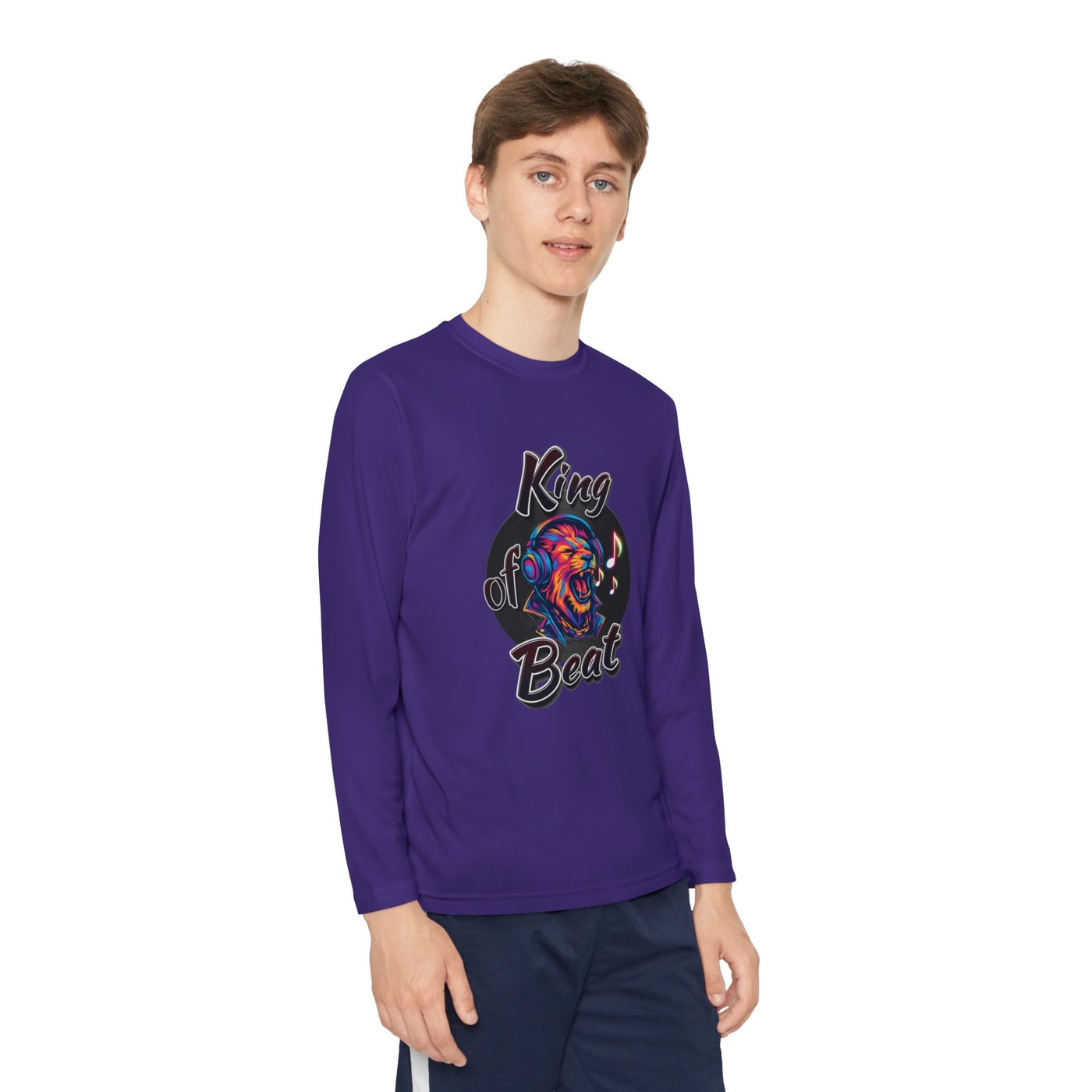 King of Beat Youth Long Sleeve Tee - Perfect for Young Musicians! 