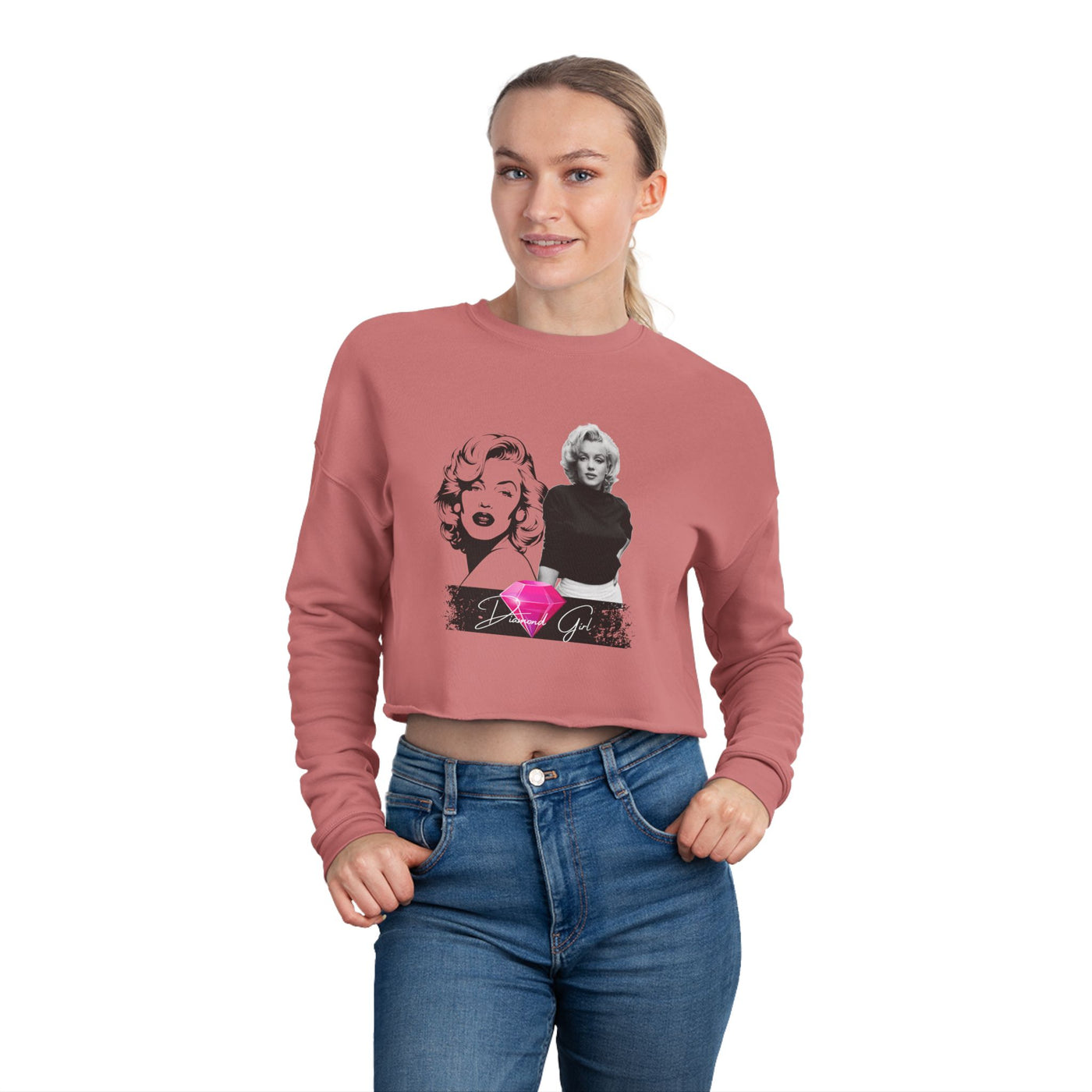 Chic Marilyn Monroe Cropped Sweatshirt for Women - Trendy and Stylish