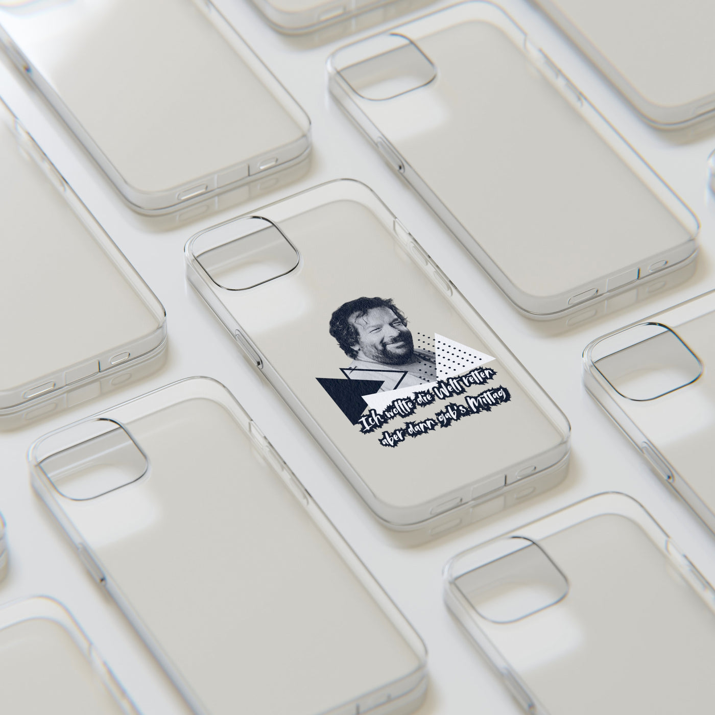 Handyhülle Unique Phone Cover, Ich wollte die Welt retten, dann gabs Mittag