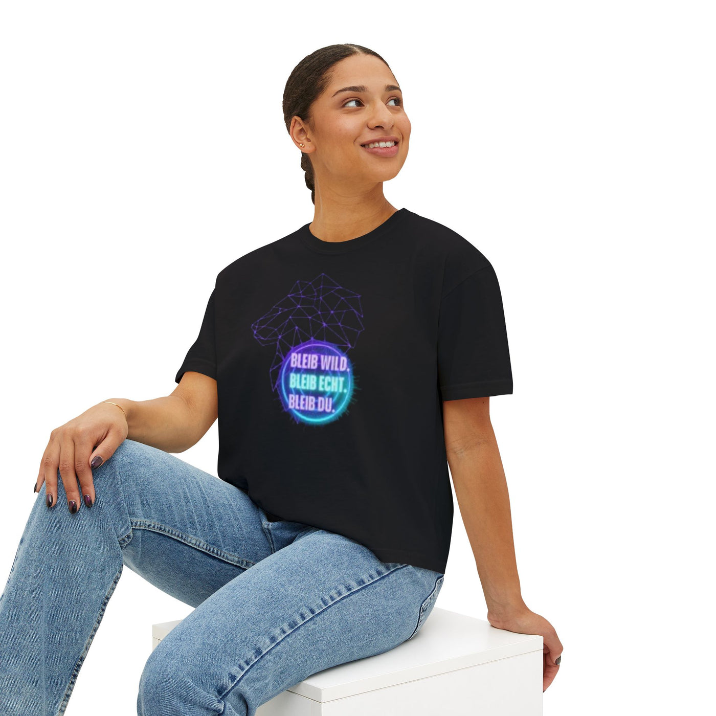 Wild Spirit Women's Boxy Tee | Motivational Graphic Top | Casual Wear, Gift for Nature Lovers, Birthday, Inspirational Tees