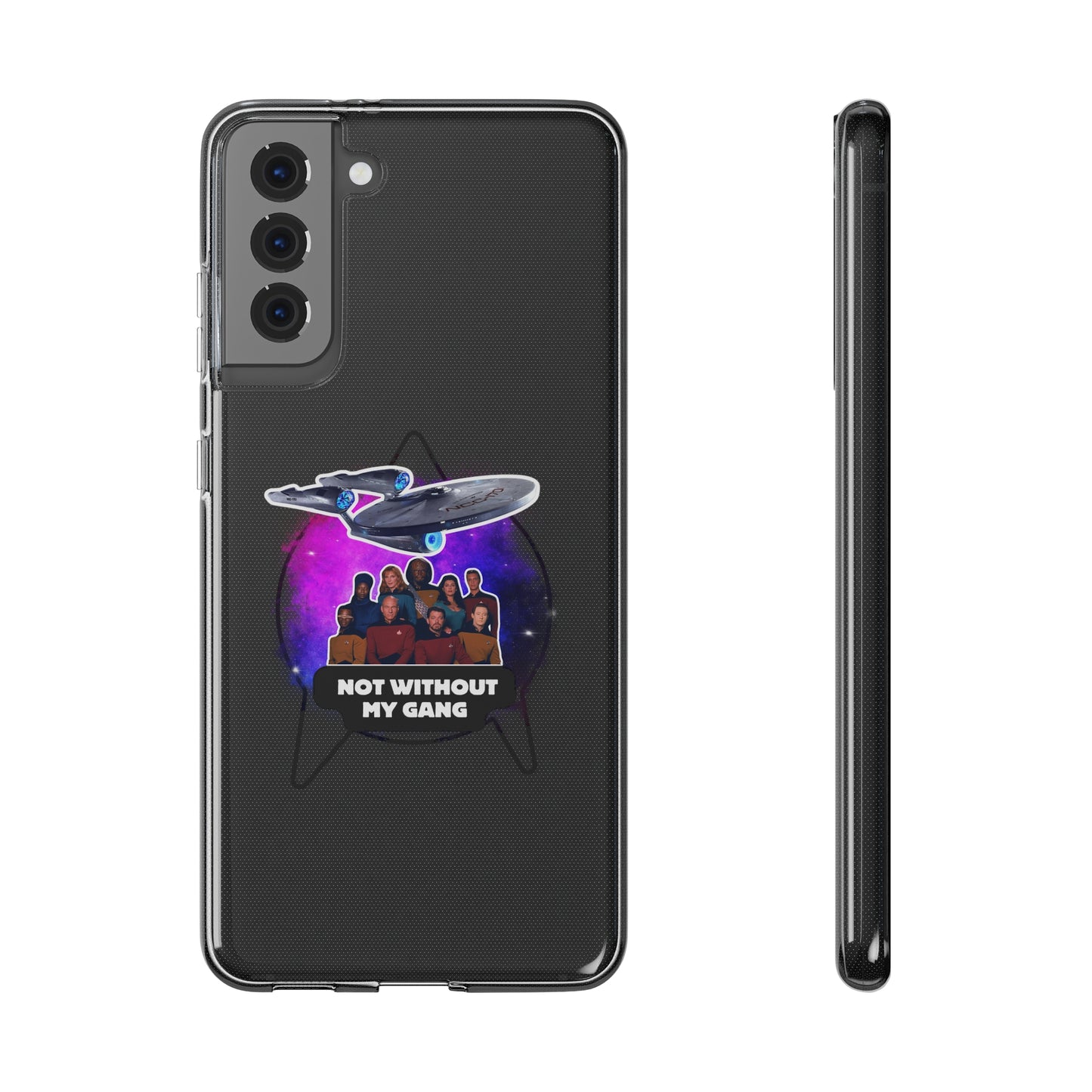 Galaxy-Inspired Soft Phone Case - Not Without My Gang, Star Trek Lovers Handyhülle