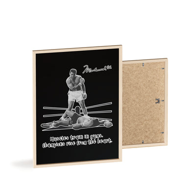 Boxing Inspired Wall Art Poster with Wooden Frame - Muhammad Ali 