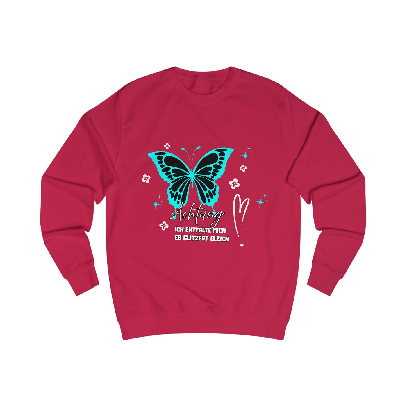 Butterfly Graphic Unisex Sweatshirt, Attention "I'm unfolding - it's about to sparkle"