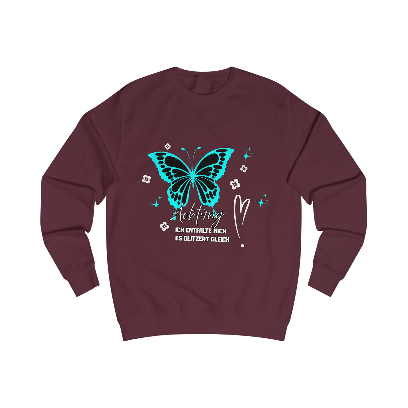 Butterfly Graphic Unisex Sweatshirt, Attention "I'm unfolding - it's about to sparkle"