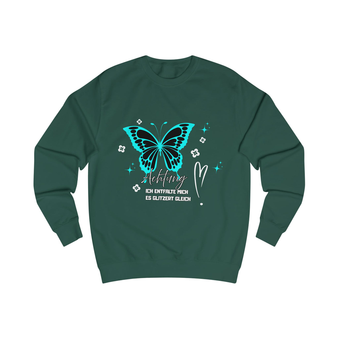 Butterfly Graphic Unisex Sweatshirt, Attention "I'm unfolding - it's about to sparkle"