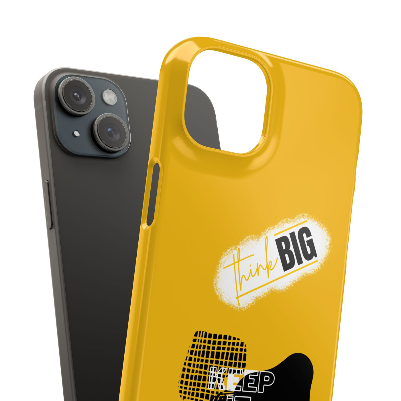 Handyhülle gelbe - Yellow Snap Case - 'Think BIG' for Motivated Individuals