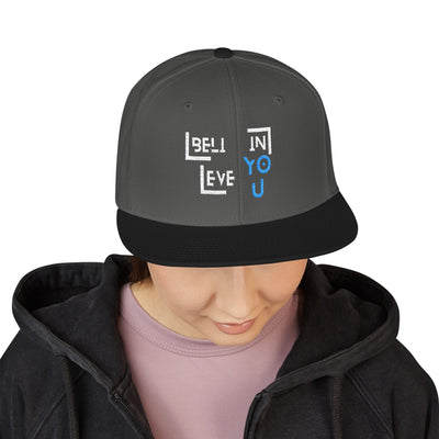 Motivational Snapback Hat - "Believe in You" Embroidery 