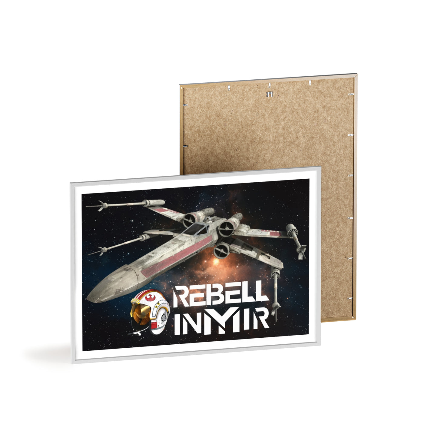 Star Wars X-Wing Fighter Poster with Wooden Frame - Rebel Inyir Decor