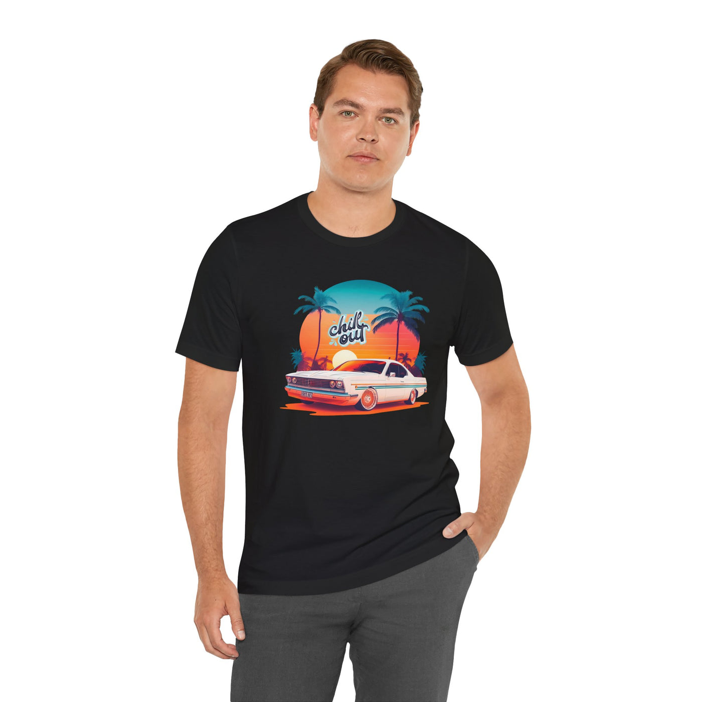 Chill Out Retro Car Tee - Unisex Jersey Short Sleeve Shirt