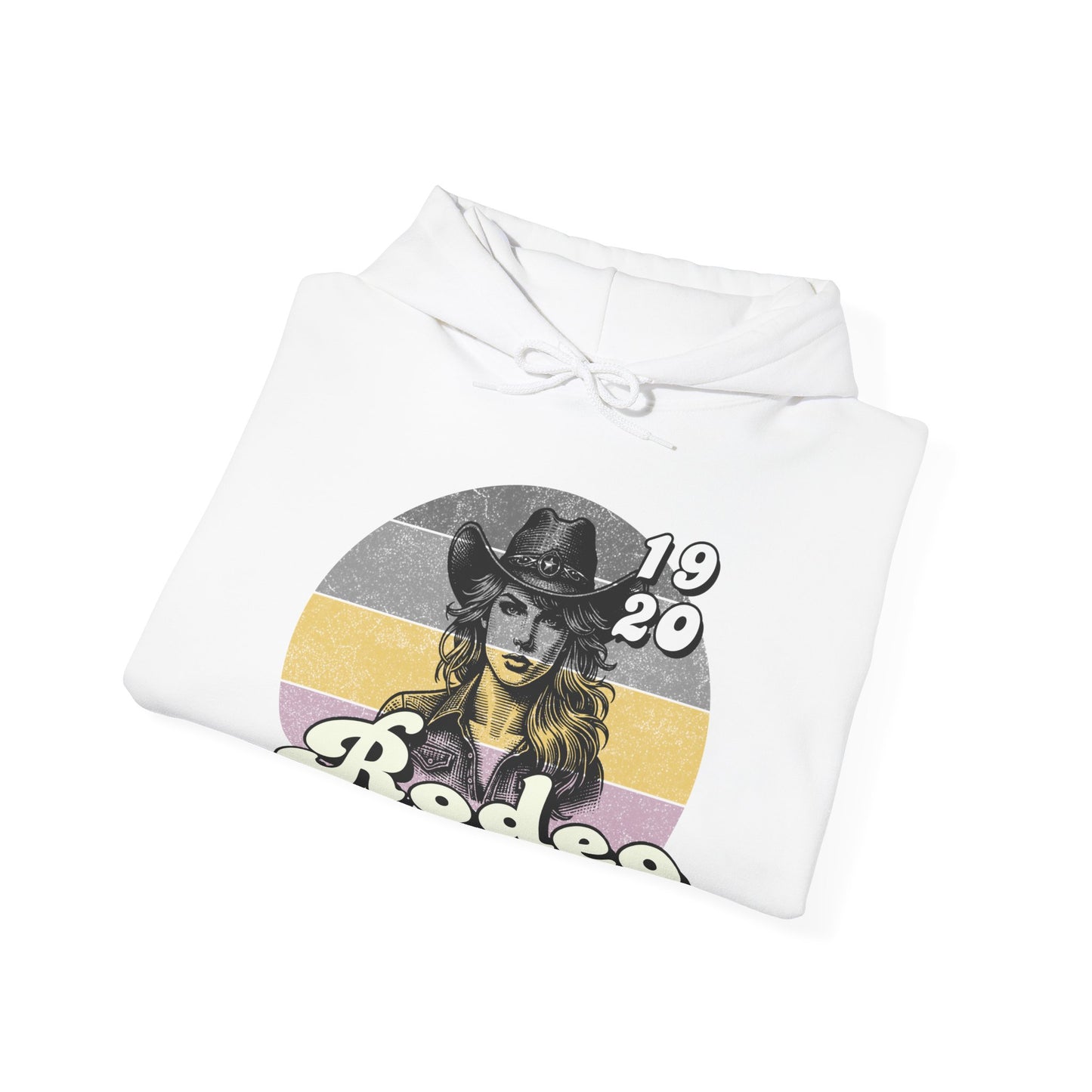 Rodeo Cowgirl Hooded HOODIE - Unisex Heavy Blend™ - Retro Style
