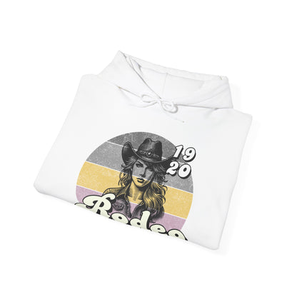 Rodeo Cowgirl Hooded HOODIE - Unisex Heavy Blend™ - Retro Style