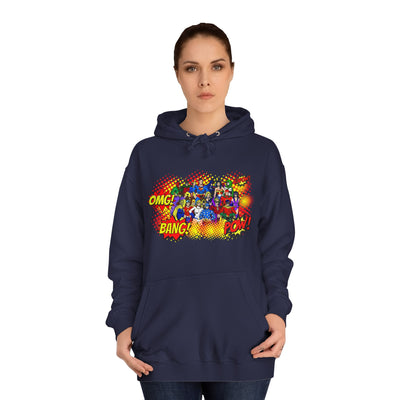 Superhero Graphic Hoodie, Unisex College Sweatshirt, Marvel DC Fans Apparel, Comic Book Lover Gift, Fun Cosplay Outfit