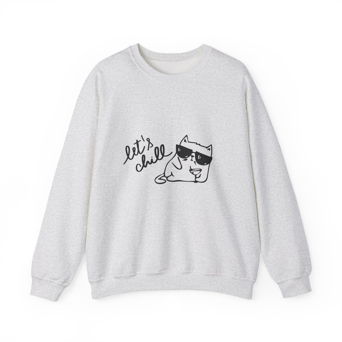 Let's Chill Cat Sweatshirt - Unisex Garment-Dyed Pullover for Cozy Days