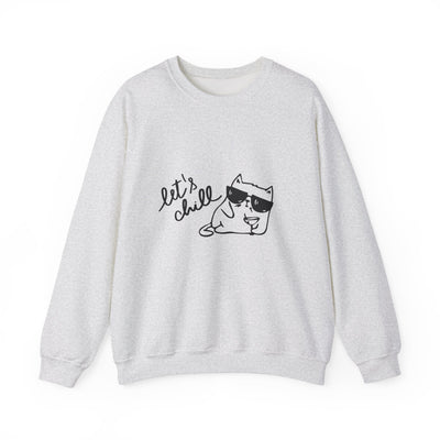 Let's Chill Cat Sweatshirt - Unisex Garment-Dyed Pullover for Cozy Days
