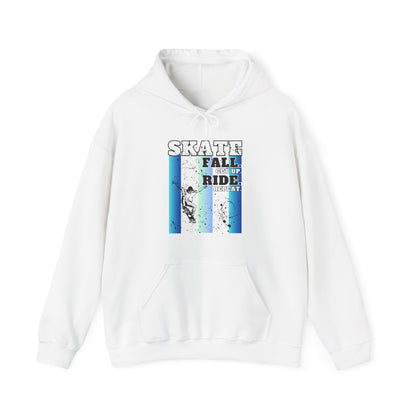 Skateboarding Warmup Hoodie - 'Skate Fall Get Up Ride Repeat' Design