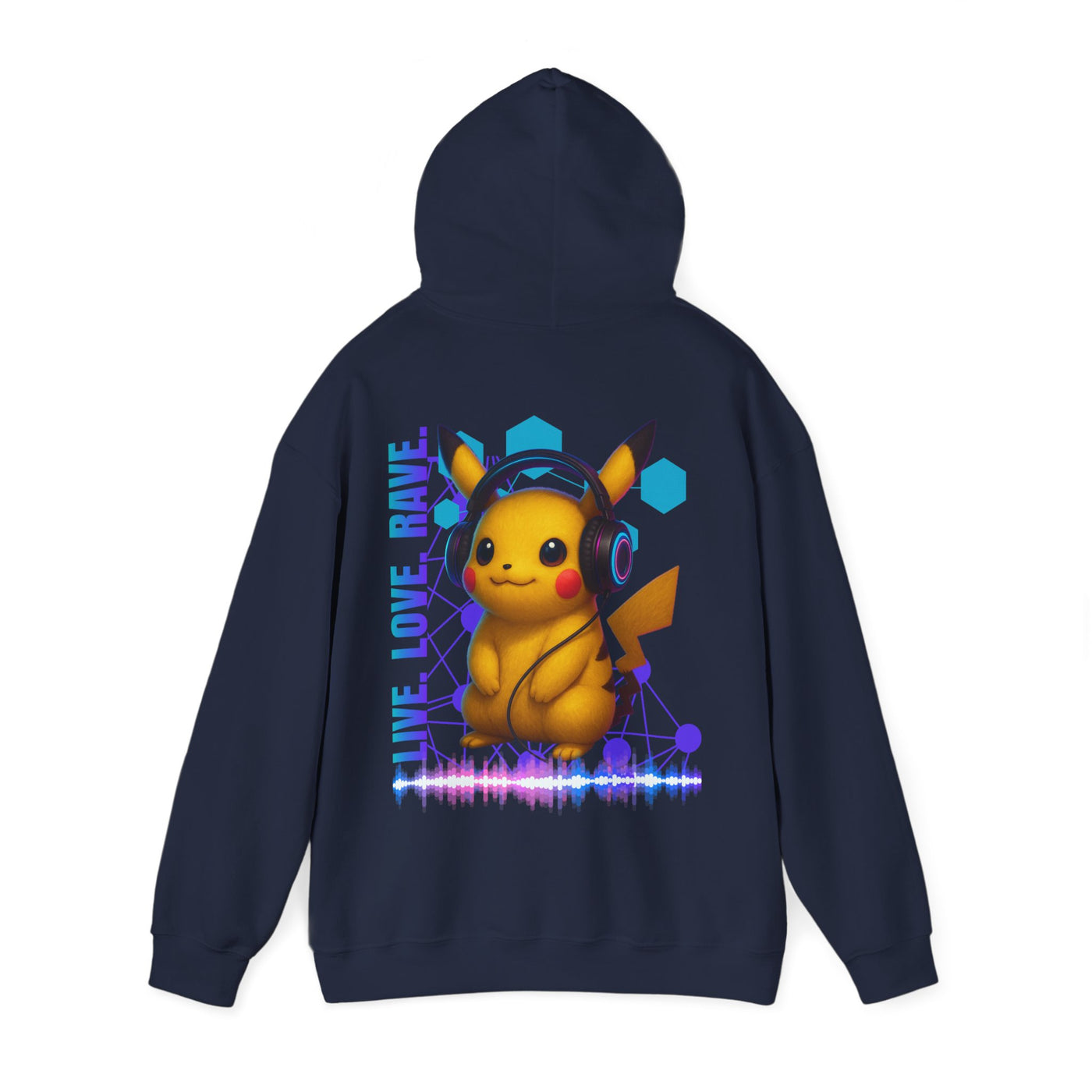 Rave Hoddie, Live Love Rave - Techno - Pokemon