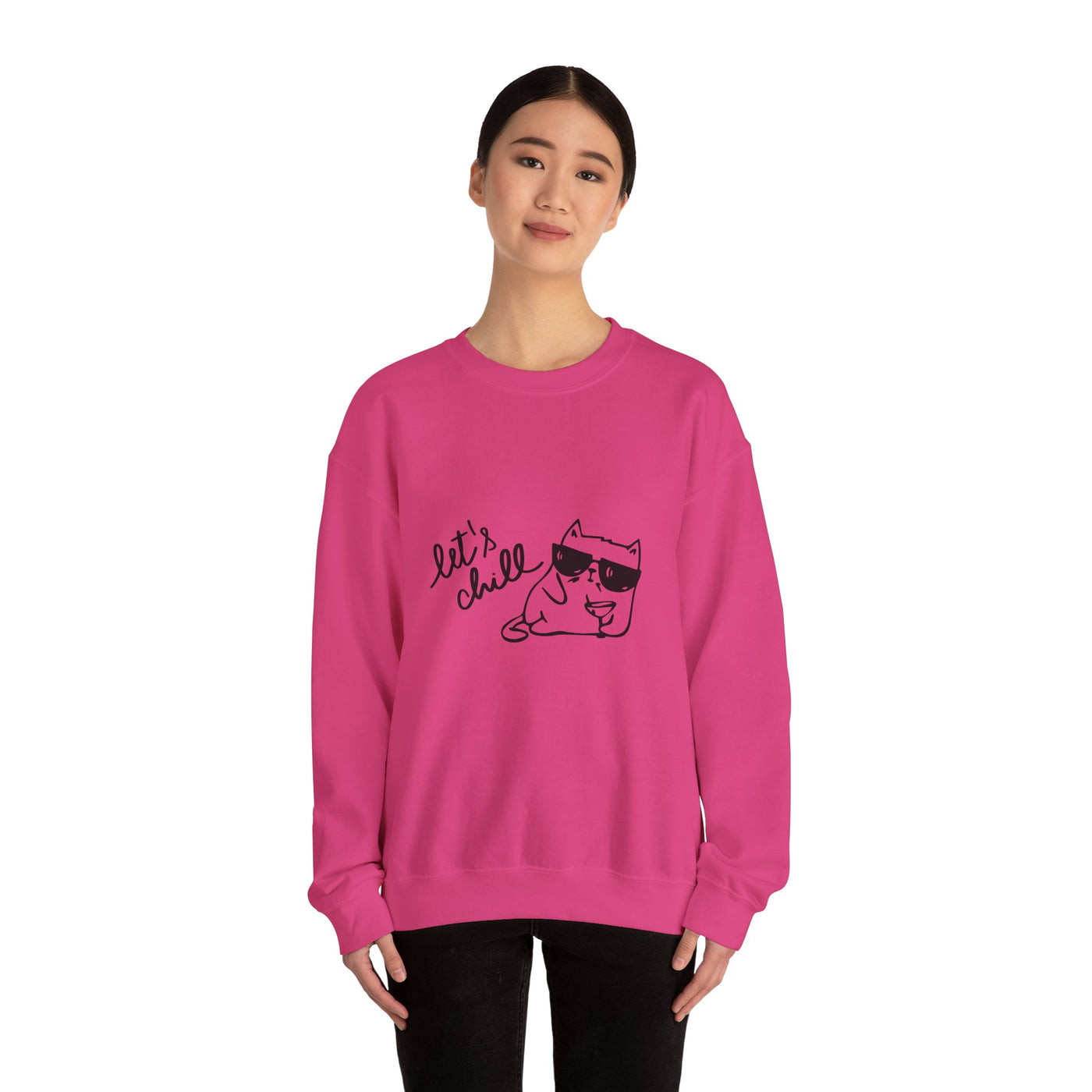 Let's Chill Cat Sweatshirt - Unisex Garment-Dyed Pullover for Cozy Days