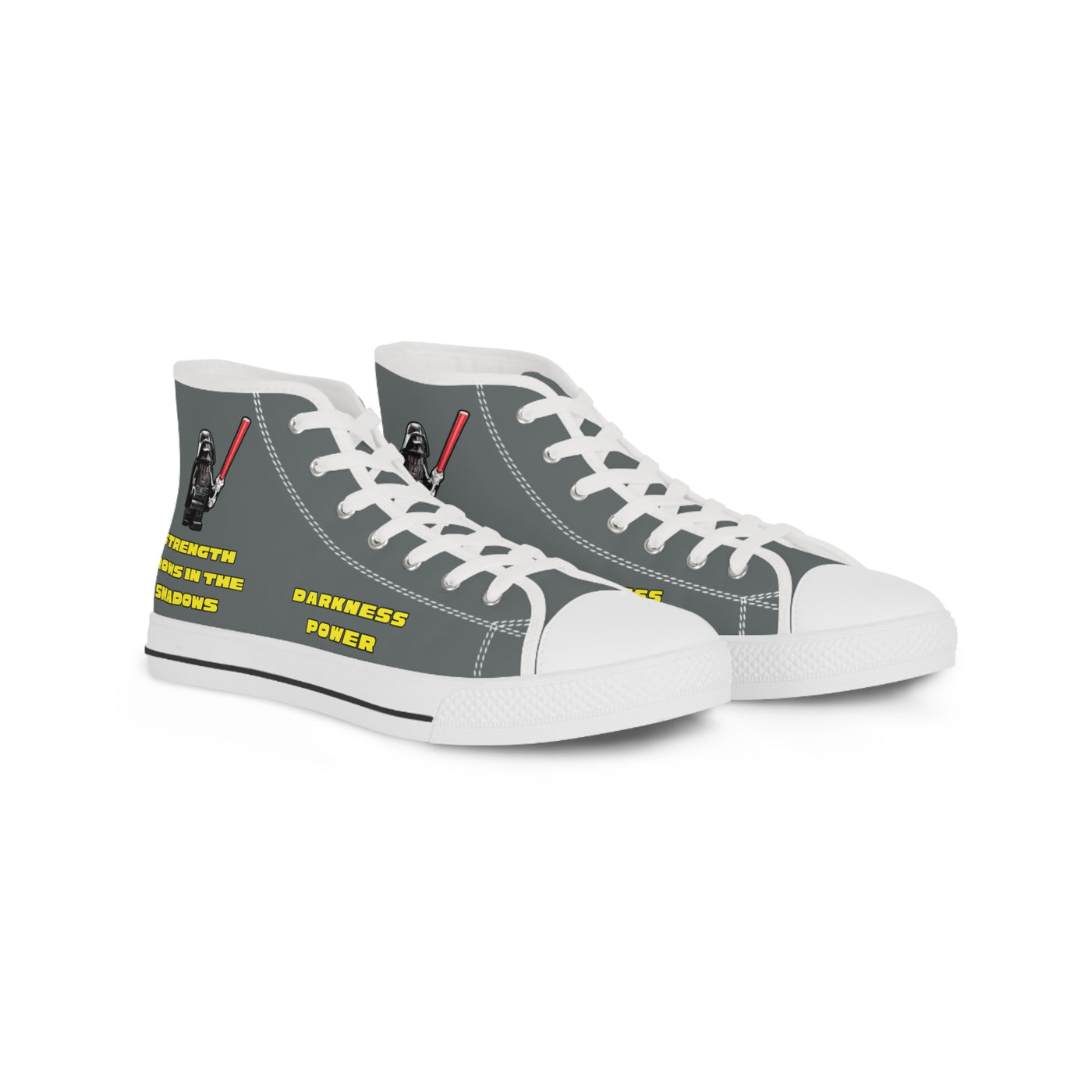 Men's High Top Sneakers with Motivational Quote - starwars