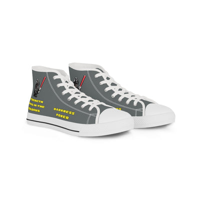 Men's High Top Sneakers with Motivational Quote - starwars