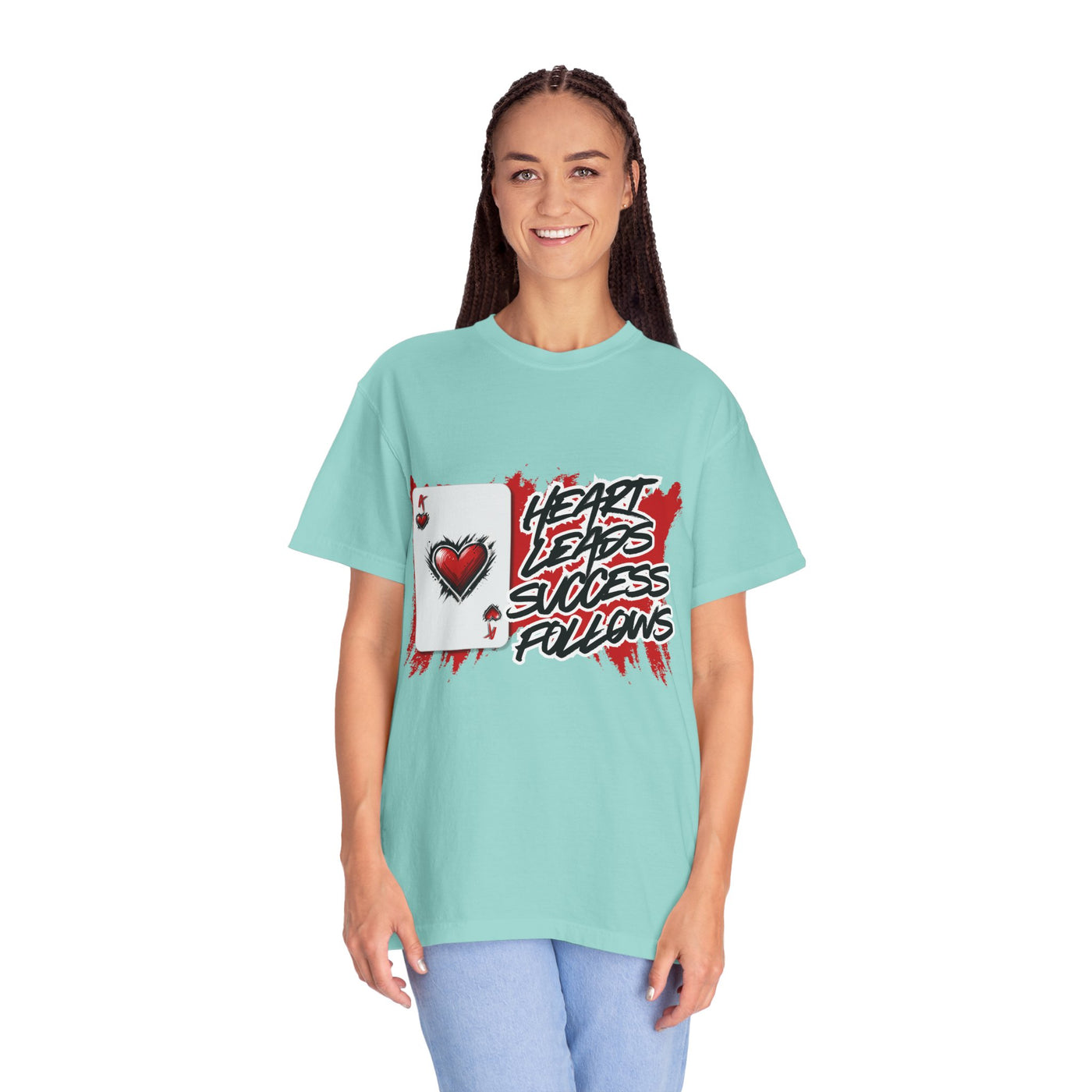 Heart Leads Success Unisex Heavy Cotton Tee | Graphic Tee | Casual Wear | Gift for Gamers | Inspirational Fashion | Streetwear