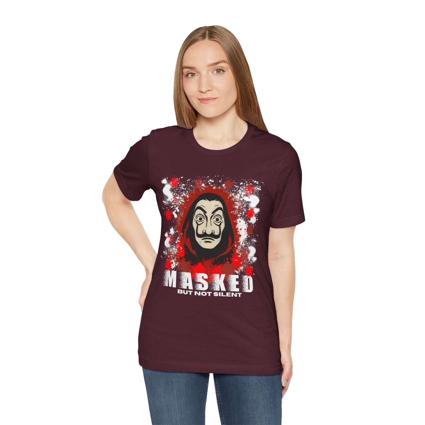 Unisex Short Sleeve Tee - Money Heist Masked but not silent